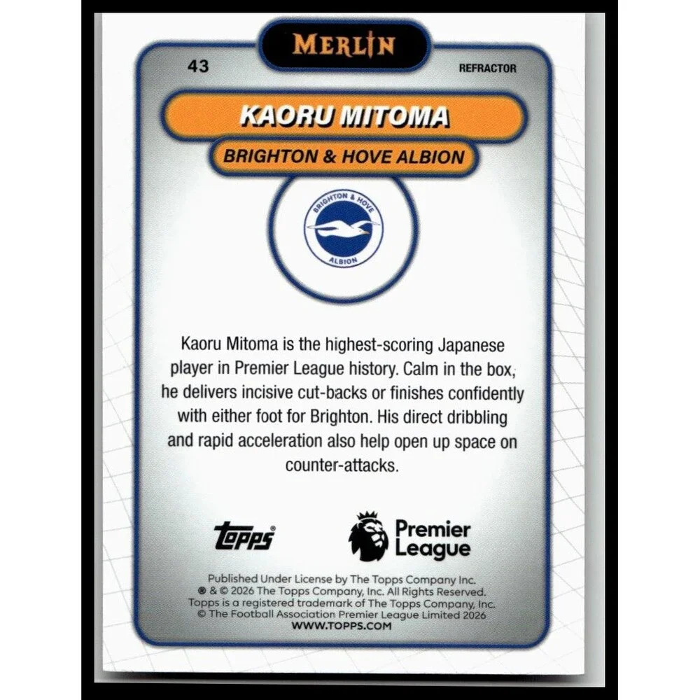 2026 Merlin Premier League #43 Kaoru Mitoma Refractor